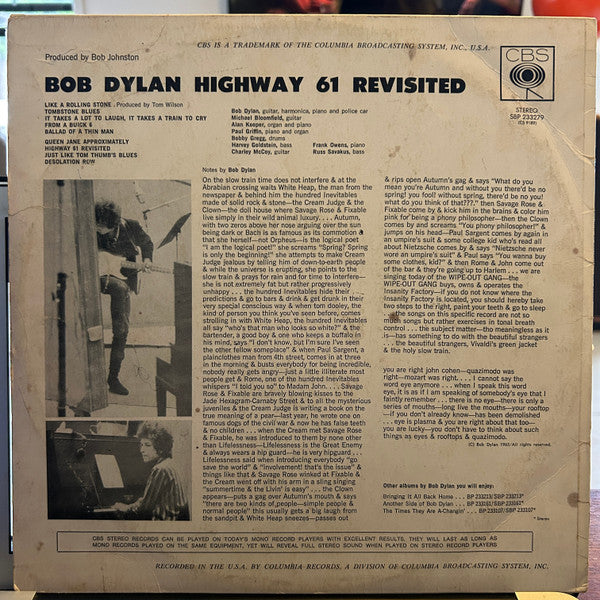 Bob Dylan : Highway 61 Revisited (LP, Album)