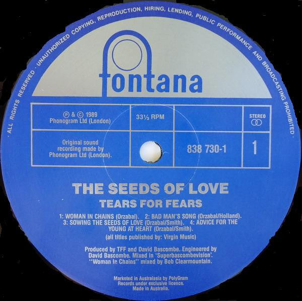 Tears For Fears : The Seeds Of Love (LP, Album)