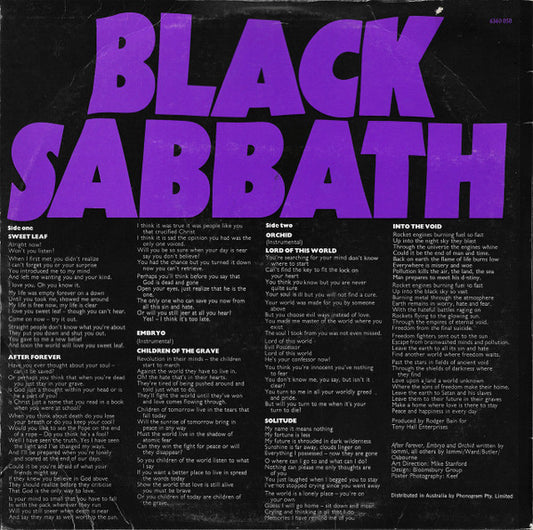 Black Sabbath : Master Of Reality (LP, Album)