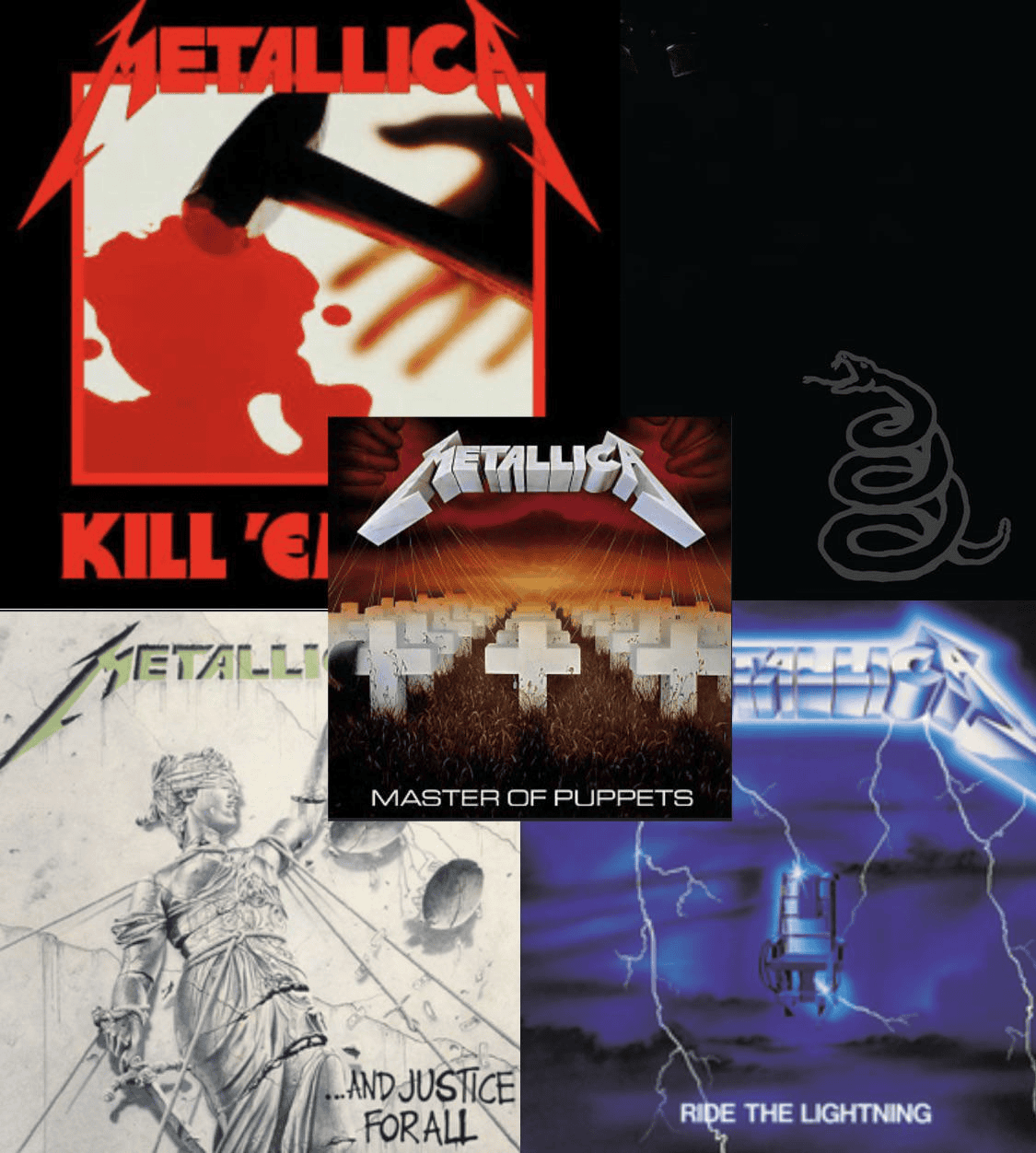 METALLICA - First Five Studio Albums Coloured Vinyl Bundle - JWrayRecords