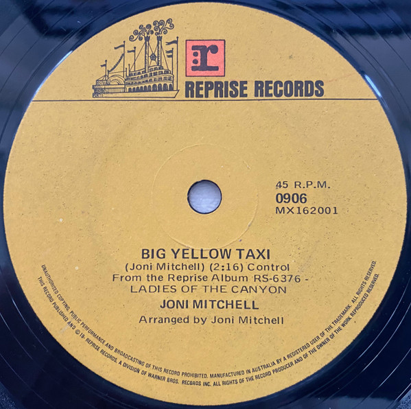 JON MITCHELL - Big Yellow Taxi 7" Single (VG+/GEN) Vinyl JWrayRecords
