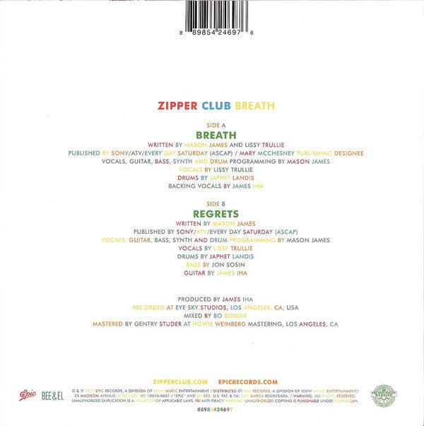Zipper Club : Breath (7", RSD, Single, Ltd, Col)