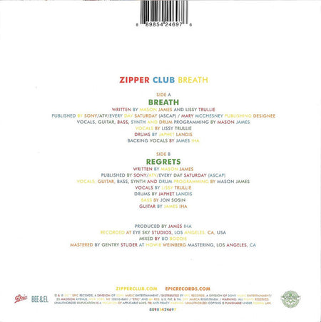 Zipper Club : Breath (7", RSD, Single, Ltd, Col)