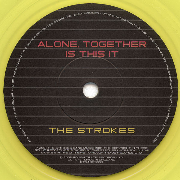 The Strokes : Someday (7", Single, Yel)