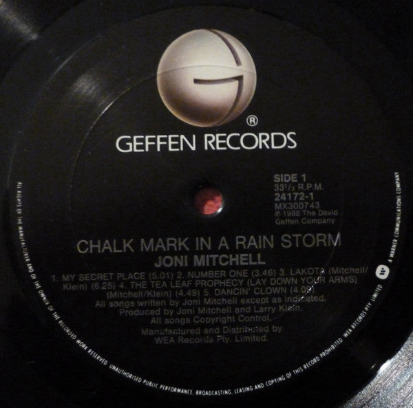 Joni Mitchell : Chalk Mark In A Rain Storm (LP, Album)