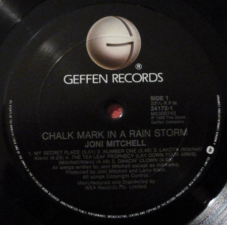 Joni Mitchell : Chalk Mark In A Rain Storm (LP, Album)