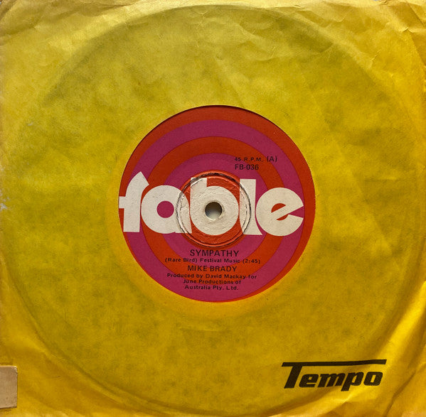 Mike Brady (3) : Sympathy  (7", Single)
