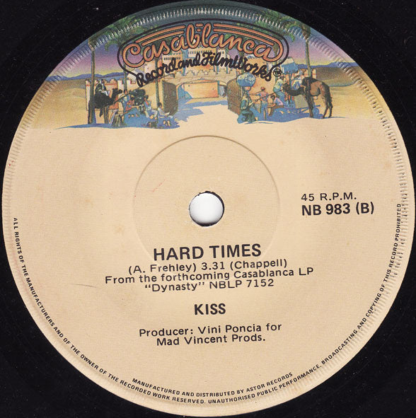 Kiss : I Was Made For Lovin' You  (7", Single)