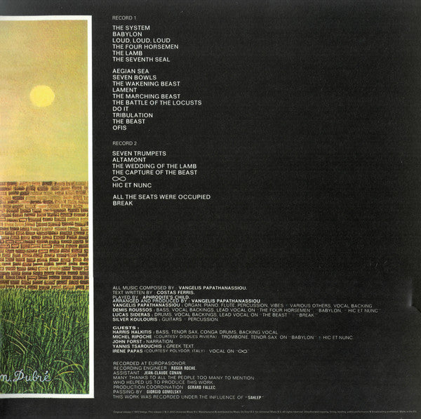 Aphrodite's Child : 666 (2xLP, Album, Ltd, Num, RE, RP, Red)