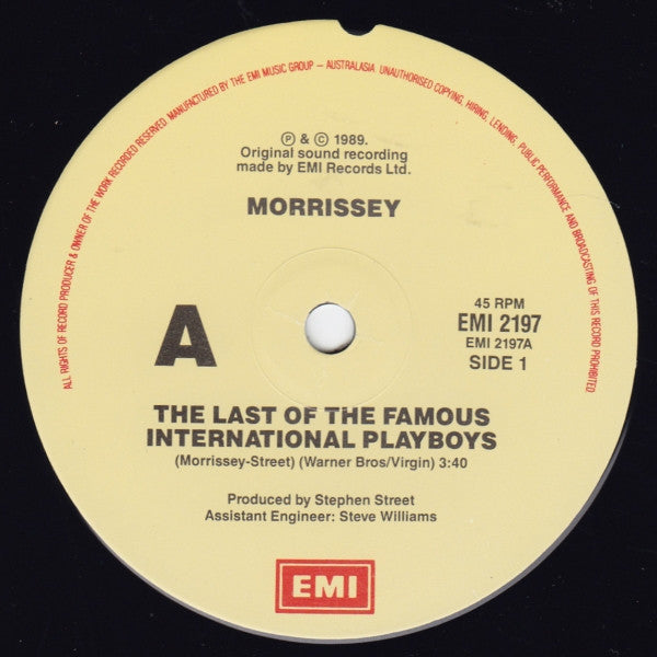 Morrissey : The Last Of The Famous International Playboys (7", Single)