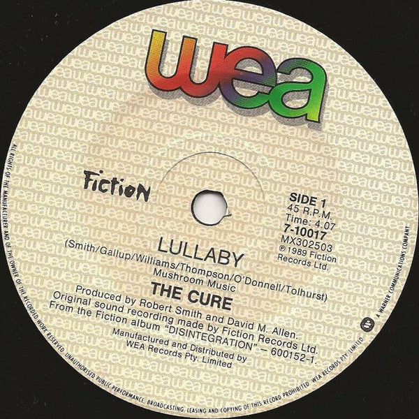 The Cure : Lullaby (7", Single)