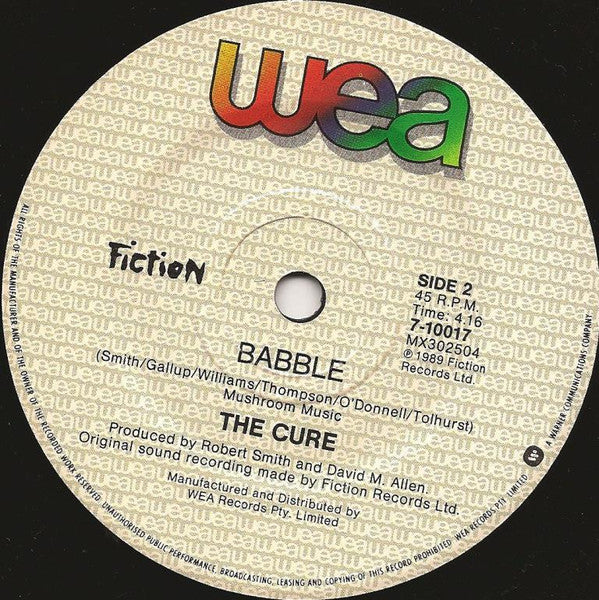 The Cure : Lullaby (7", Single)