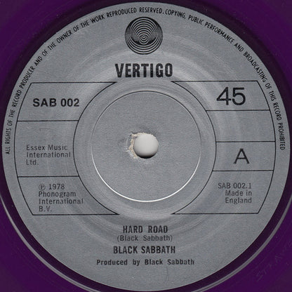 Black Sabbath : Hard Road (7", Single, Pur)