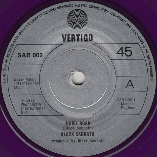 Black Sabbath : Hard Road (7", Single, Pur)