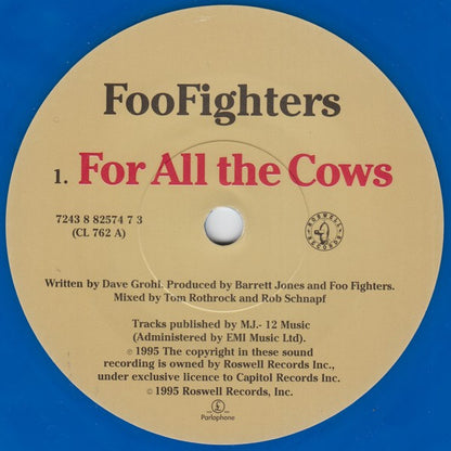 Foo Fighters : For All The Cows (7", Single, S/Edition, Blu)