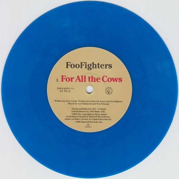Foo Fighters : For All The Cows (7", Single, S/Edition, Blu)