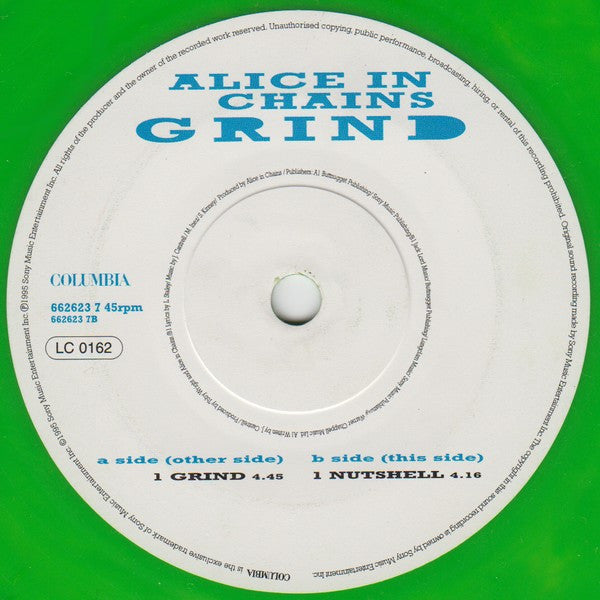Alice In Chains : Grind (7", Single, Ltd, Num, Gre)