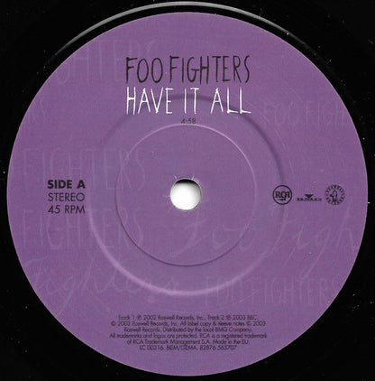 Foo Fighters : Have It All (7", Single)