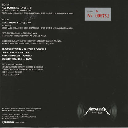 Metallica : Tribute To Chris Cornell (7", Club, Ltd, Num)