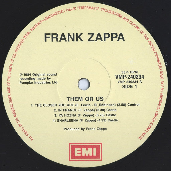 Zappa* : Them Or Us (2xLP, Album, Gat)