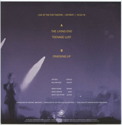 The Jesus And Mary Chain : Live At The Fox Theatre In Detroit (7", Single)