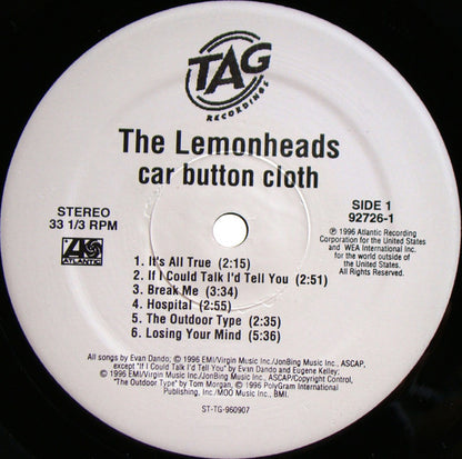 The Lemonheads : Car Button Cloth (LP, Album)
