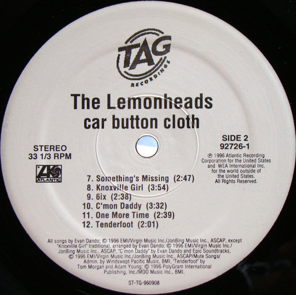 The Lemonheads : Car Button Cloth (LP, Album)
