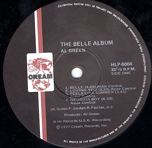 Al Green : The Belle Album (LP, Album)