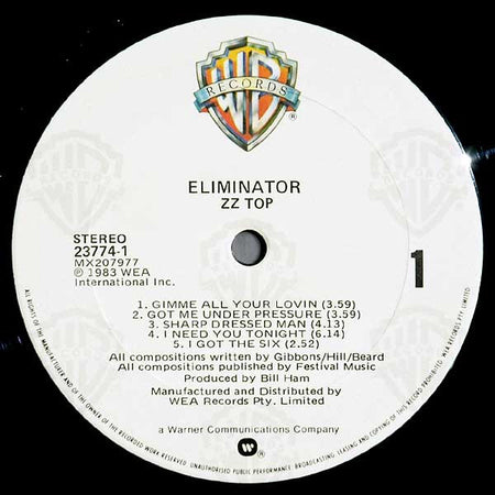 ZZ Top : Eliminator (LP, Album)