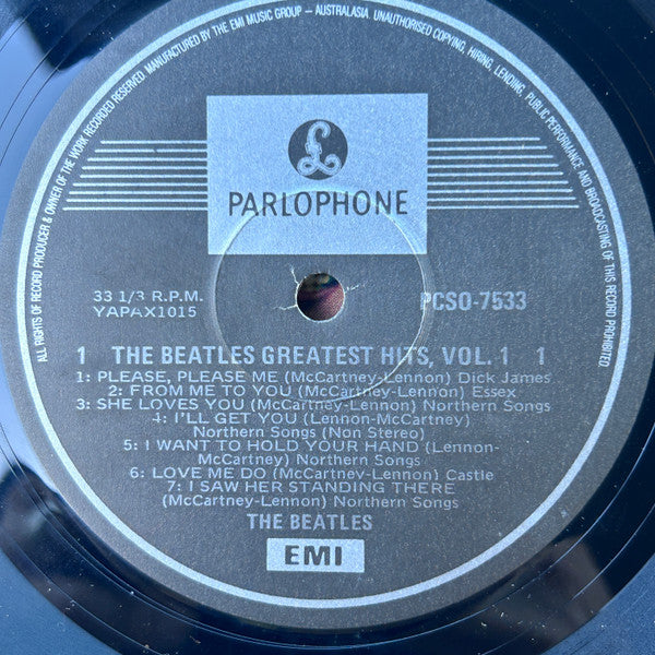 The Beatles : Greatest Hits Volume 1 (LP, Comp, RE, RP)