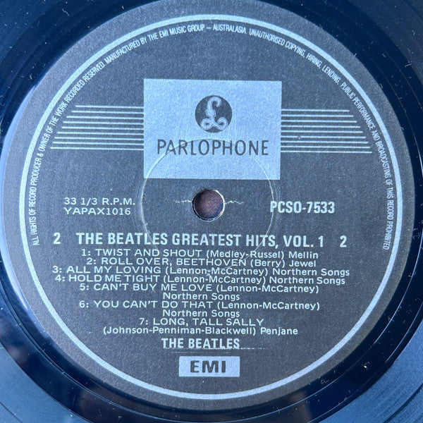 The Beatles : Greatest Hits Volume 1 (LP, Comp, RE, RP)
