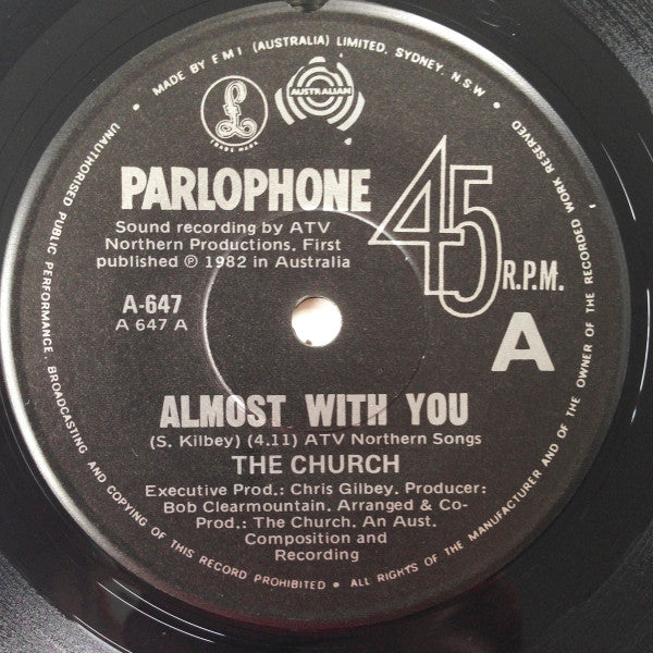 The Church : Almost With You (7", Single, Fla)