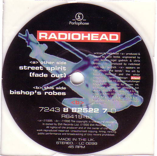 Radiohead : Street Spirit (Fade Out) (7", Single, Ltd, Whi)