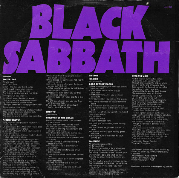 Black Sabbath : Master Of Reality (LP, Album)