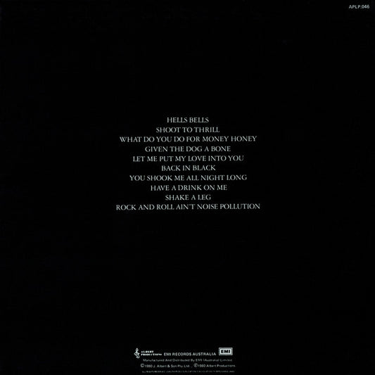 AC/DC : Back In Black (LP, Album)