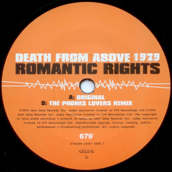 Death From Above 1979 : Romantic Rights (7", Single)