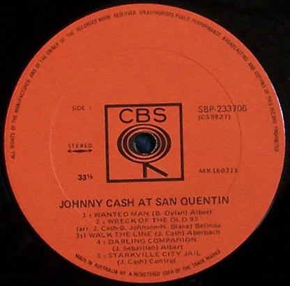 Johnny Cash : Johnny Cash At San Quentin (LP, Album)