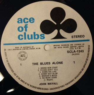 John Mayall : The Blues Alone (LP)