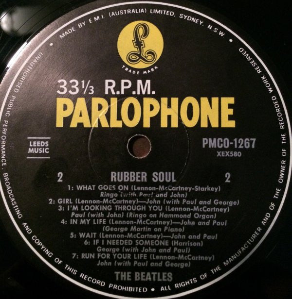 The Beatles : Rubber Soul (LP, Album, Mono)