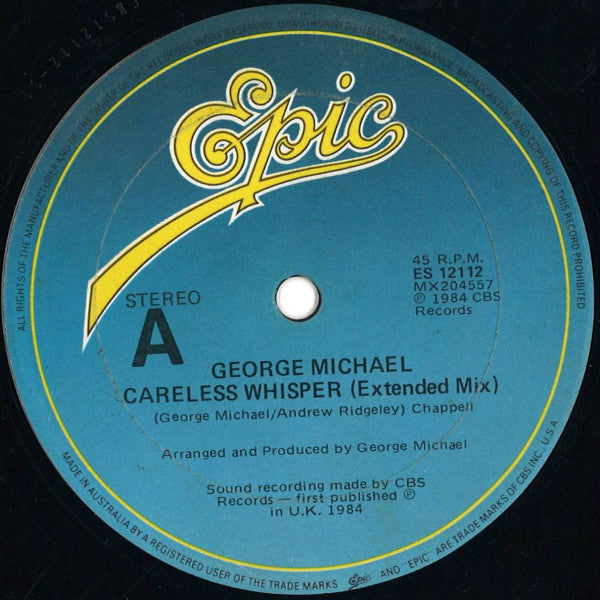 George Michael : Careless Whisper (12")