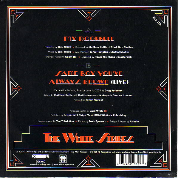 The White Stripes : My Doorbell (7", Single, Whi)