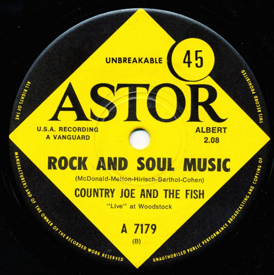 Country Joe McDonald / Country Joe And The Fish : I Feel Like I'm Fixin'-To-Die Rag / Rock And Soul Music (7", Single)