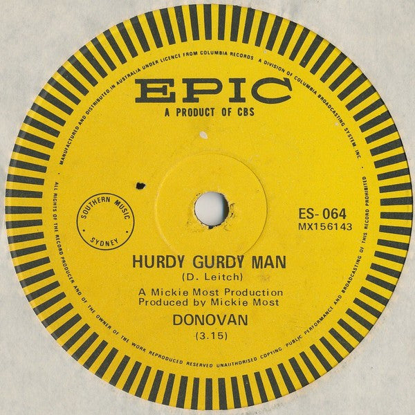 Donovan : Hurdy Gurdy Man (7", Single)