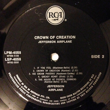 Jefferson Airplane : Crown Of Creation (LP, Album)