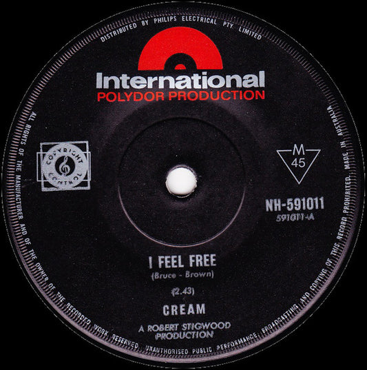 Cream (2) : I Feel Free (7", Single, Mono)