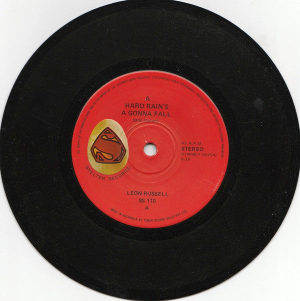 Leon Russell : A Hard Rains Gonna Fall (7", Single)
