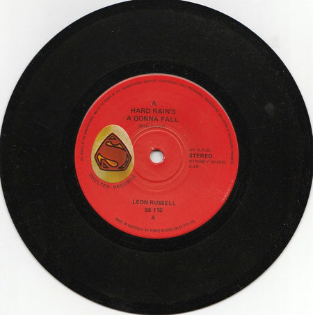 Leon Russell : A Hard Rains Gonna Fall (7", Single)