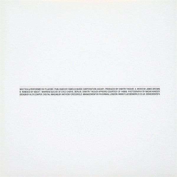Placebo : Infra-Red (7", Single, Ltd, Whi)