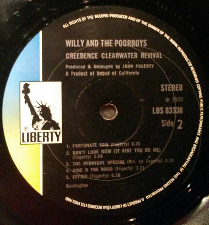Creedence Clearwater Revival : Willy And The Poor Boys (LP, Album, RE, Tex)