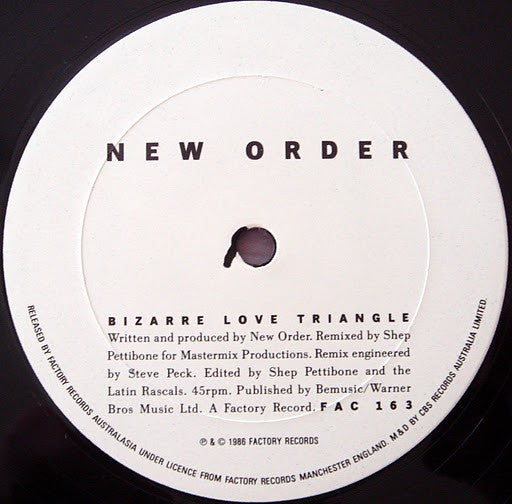 New Order : Bizarre Love Triangle (12")